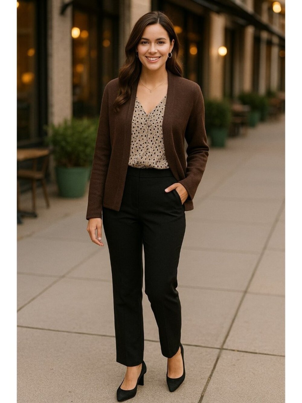 Eileen Fisher Open Front Linen Cardigan Sweater Womens XL Chocolate Brown